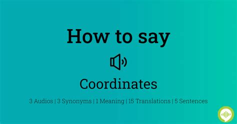 How To Pronounce Coords Pronunciation Of Coords